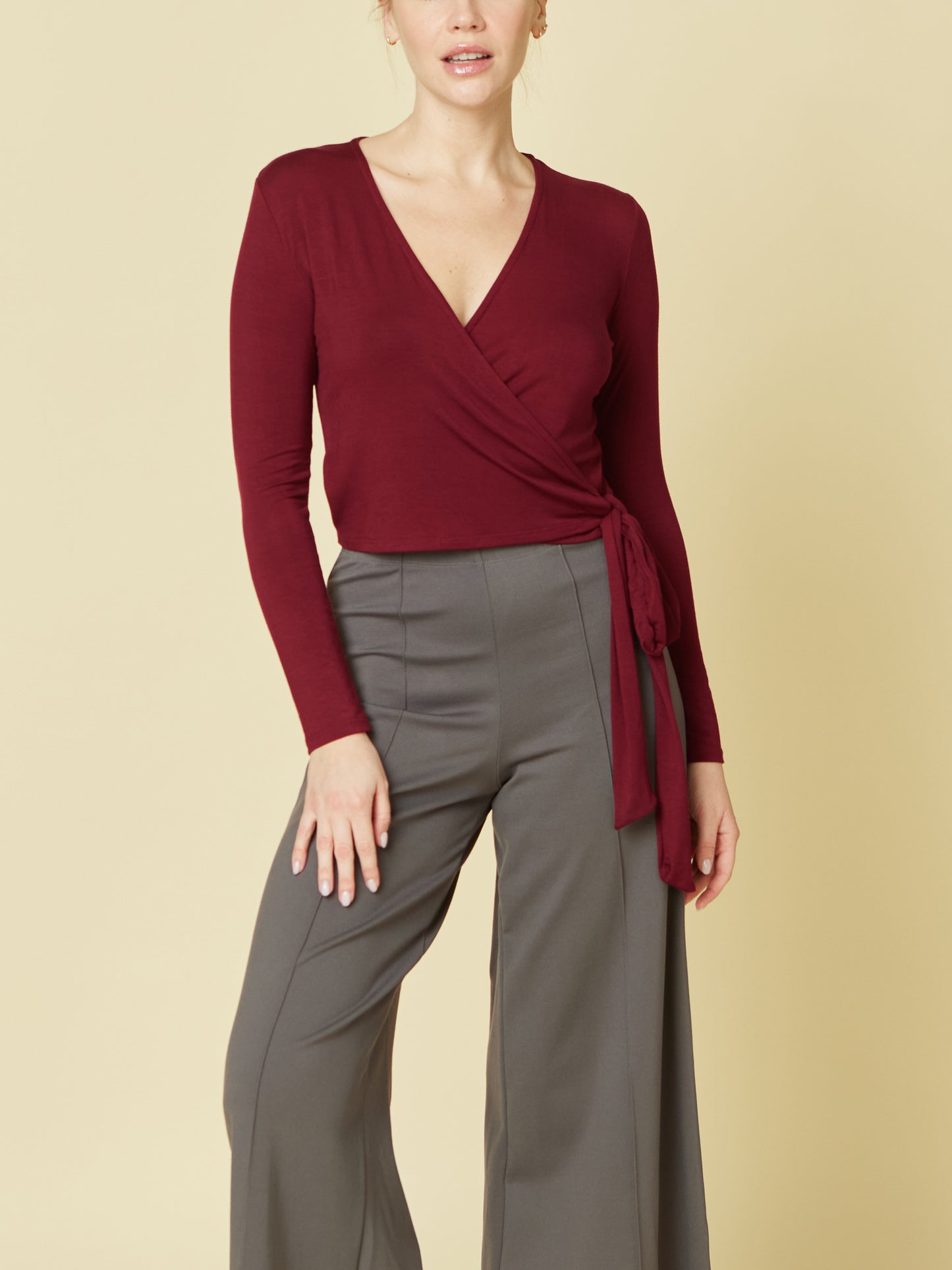 Kelly Bamboo Wrap Crop Top