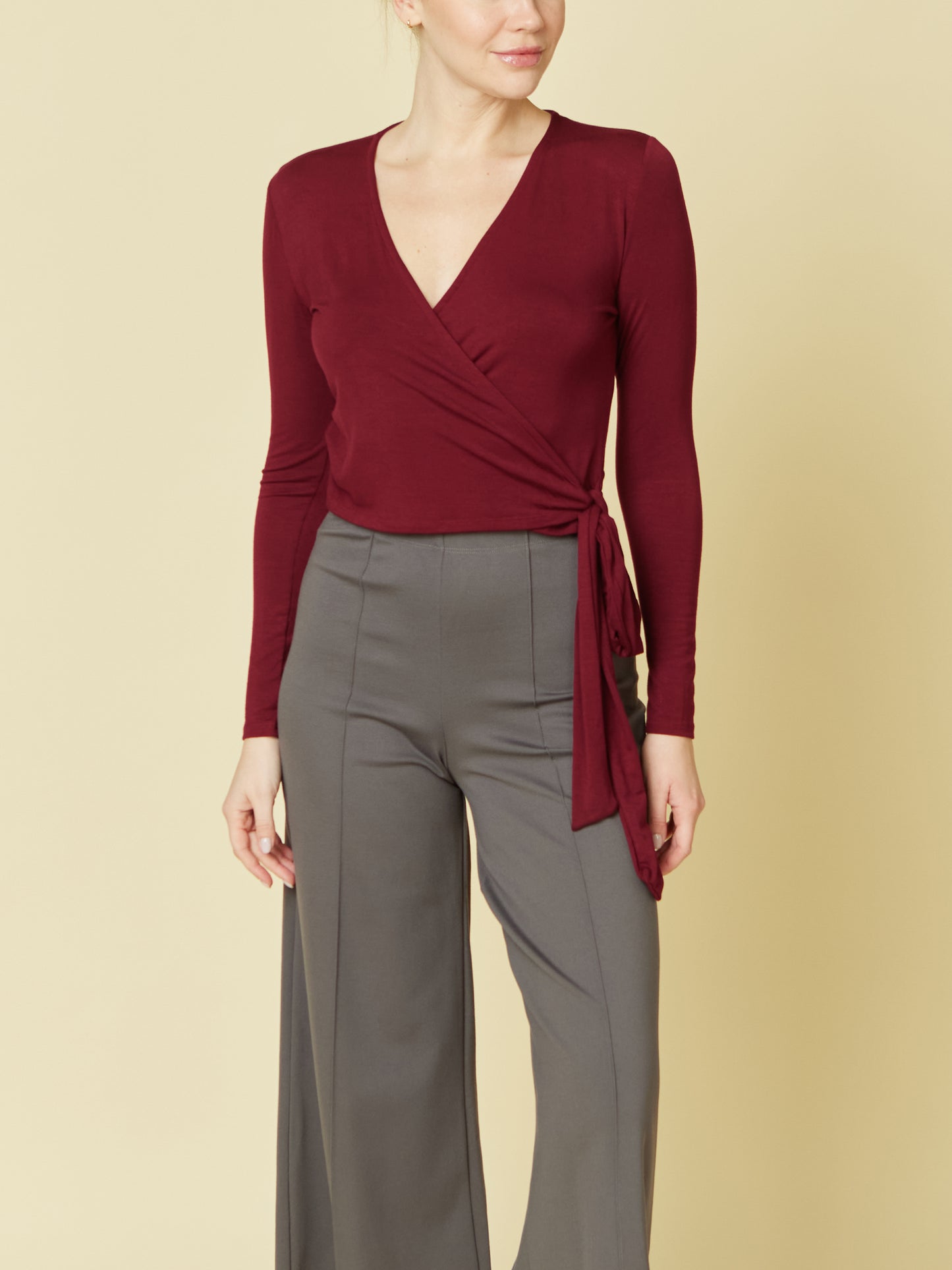 Kelly Bamboo Wrap Crop Top