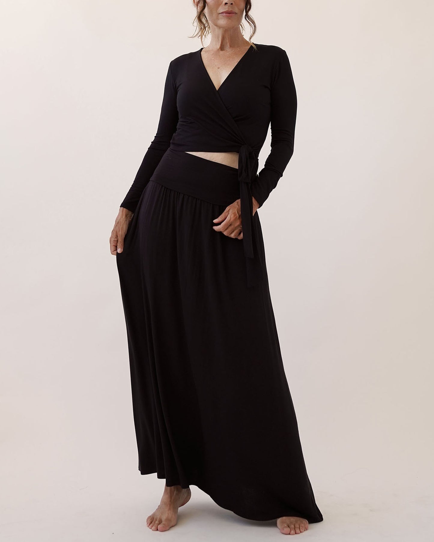 Kelly Bamboo Wrap Crop Top