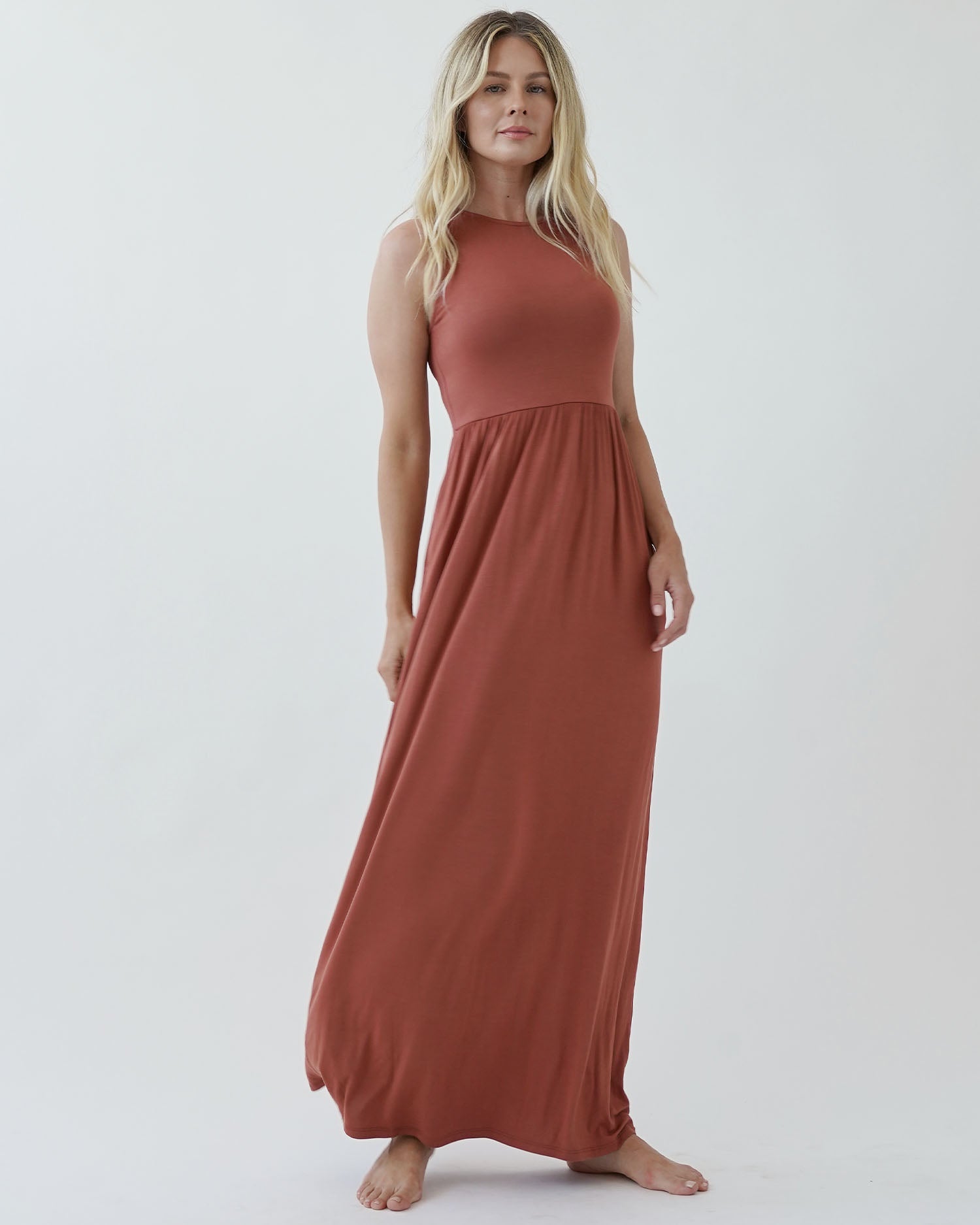 Fitted top cheap maxi dress