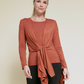 A bamboo long cardigan with a front tie feature