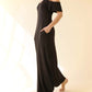 A bamboo maxi length dress, with an off-the-shoulder design and a flared sleeve, summer, leisure, resort, loungewear
