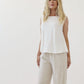 A bamboo ivory sleeveless muscle top