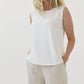 A bamboo ivory sleeveless muscle top
