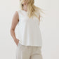 A bamboo ivory sleeveless muscle top