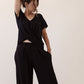 A bamboo black twist front dolman top